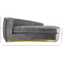 Meridian Julian Grey Velvet Chaise IMAGE 5