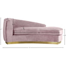 Meridian Julian Pink Velvet Chaise IMAGE 5