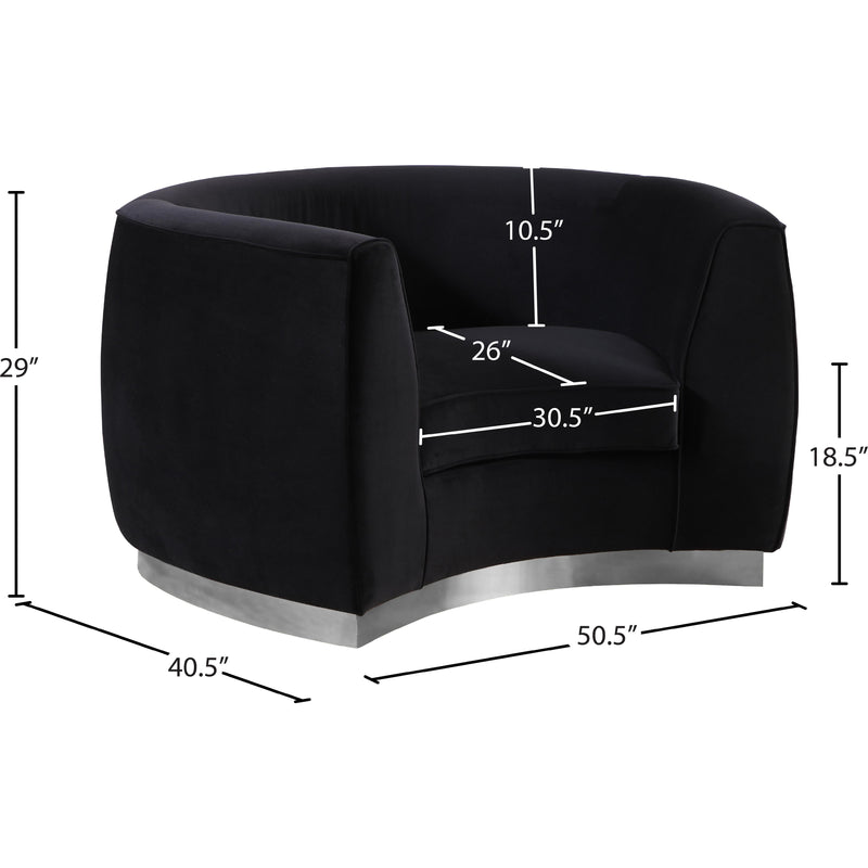 Meridian Julian Black Velvet Chair IMAGE 7