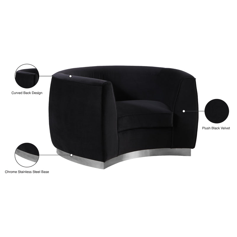 Meridian Julian Black Velvet Chair IMAGE 8
