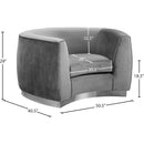 Meridian Julian Grey Velvet Chair IMAGE 7
