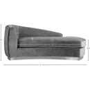 Meridian Julian Grey Velvet Chaise IMAGE 5