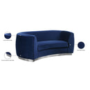 Meridian Julian Navy Velvet Loveseat IMAGE 8
