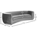 Meridian Julian Grey Velvet Sofa IMAGE 7