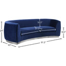 Meridian Julian Navy Velvet Sofa IMAGE 7