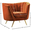 Meridian Margo Cognac Velvet Chair IMAGE 6