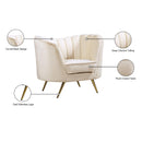 Meridian Margo Cream Velvet Chair IMAGE 7