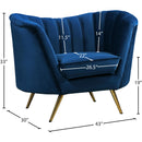 Meridian Margo Navy Velvet Chair IMAGE 6