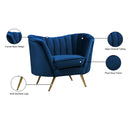 Meridian Margo Navy Velvet Chair IMAGE 7