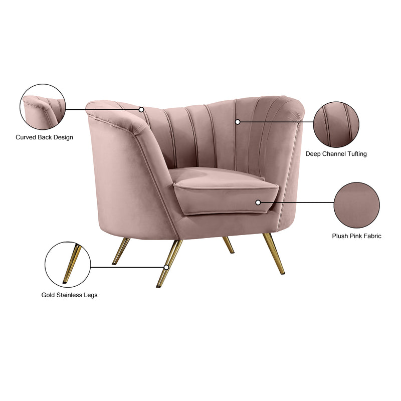 Meridian Margo Pink Velvet Chair IMAGE 7