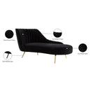 Meridian Margo Black Velvet Chaise IMAGE 5