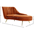 Meridian Margo Cognac Velvet Chaise IMAGE 4