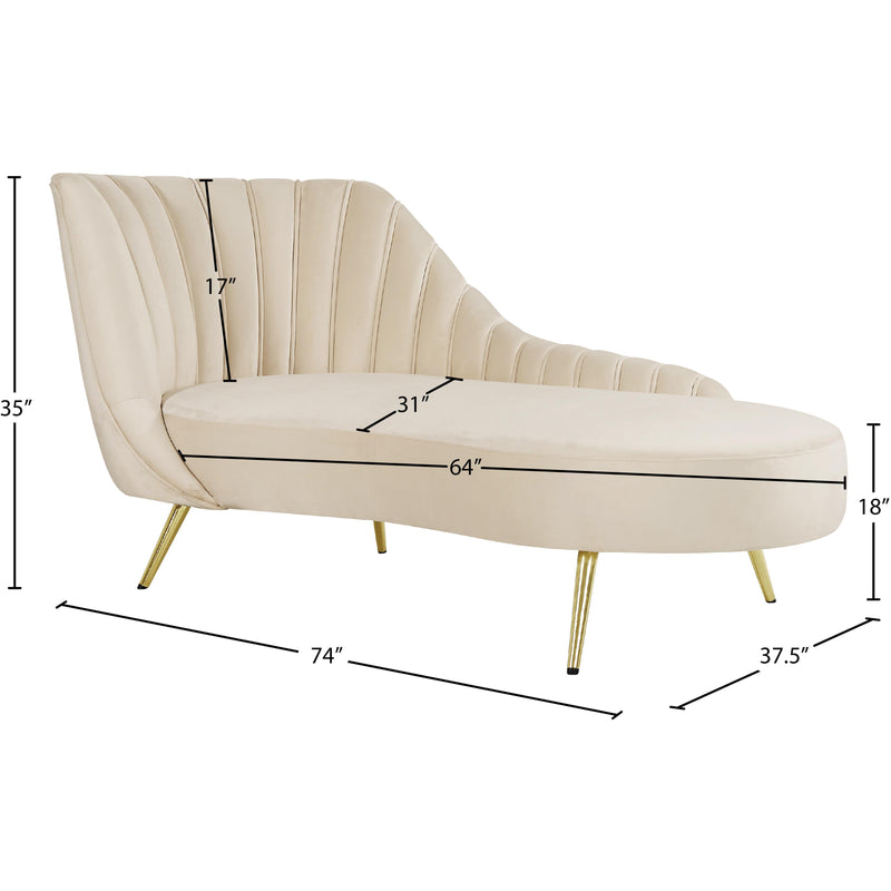 Meridian Margo Cream Velvet Chaise IMAGE 4