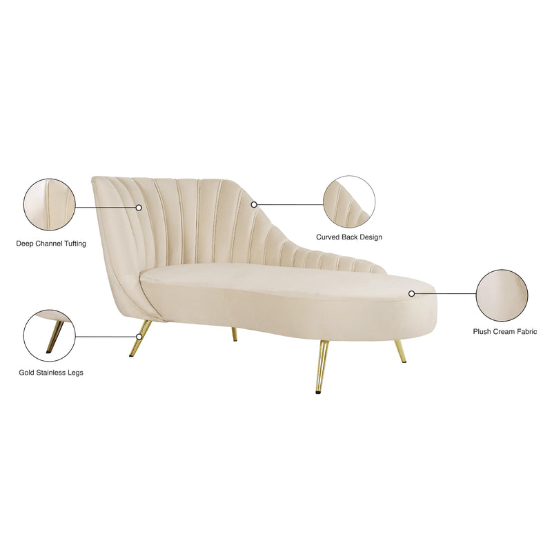 Meridian Margo Cream Velvet Chaise IMAGE 5