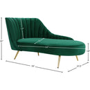 Meridian Margo Green Velvet Chaise IMAGE 4