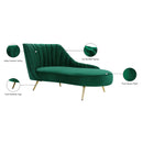 Meridian Margo Green Velvet Chaise IMAGE 5