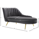 Meridian Margo Grey Velvet Chaise IMAGE 4