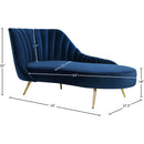 Meridian Margo Navy Velvet Chaise IMAGE 4