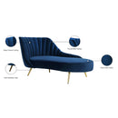 Meridian Margo Navy Velvet Chaise IMAGE 5