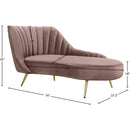 Meridian Margo Pink Velvet Chaise IMAGE 4