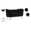 Meridian Margo Black Velvet Loveseat IMAGE 7