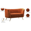 Meridian Margo Cognac Velvet Loveseat IMAGE 7