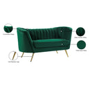 Meridian Margo Green Velvet Loveseat IMAGE 7