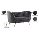Meridian Margo Grey Velvet Loveseat IMAGE 7