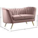 Meridian Margo Pink Velvet Loveseat IMAGE 6