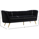 Meridian Margo Black Velvet Sofa IMAGE 7