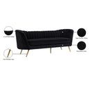 Meridian Margo Black Velvet Sofa IMAGE 8