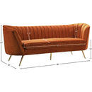 Meridian Margo Cognac Velvet Sofa IMAGE 7