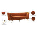 Meridian Margo Cognac Velvet Sofa IMAGE 8