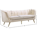 Meridian Margo Cream Velvet Sofa IMAGE 7