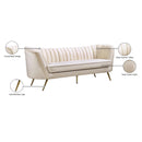 Meridian Margo Cream Velvet Sofa IMAGE 8