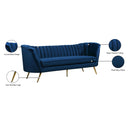 Meridian Margo Navy Velvet Sofa IMAGE 8