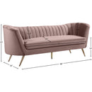 Meridian Margo Pink Velvet Sofa IMAGE 7