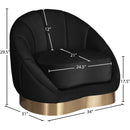 Meridian Shelly Black Velvet Chair IMAGE 8