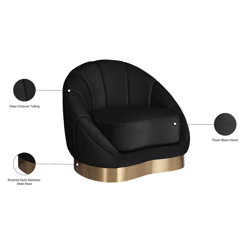 Meridian Shelly Black Velvet Chair IMAGE 9