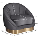 Meridian Shelly Grey Velvet Chair IMAGE 8