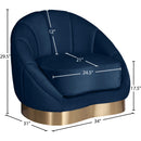 Meridian Shelly Navy Velvet Chair IMAGE 8