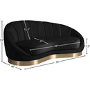 Meridian Shelly Black Velvet Chaise IMAGE 8
