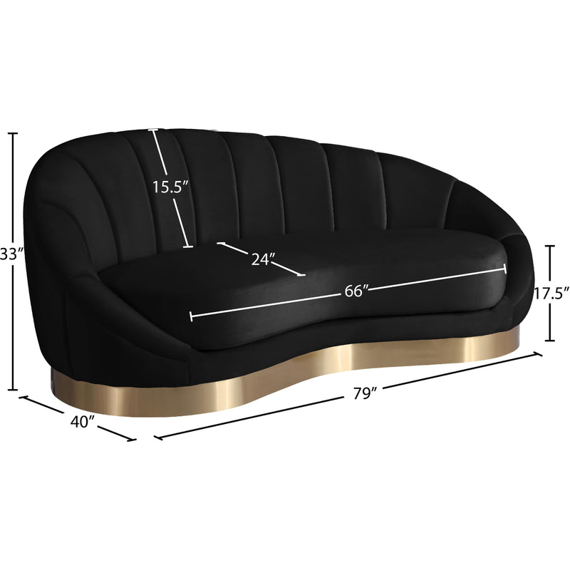 Meridian Shelly Black Velvet Chaise IMAGE 8