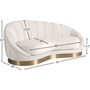 Meridian Shelly Cream Velvet Chaise IMAGE 8