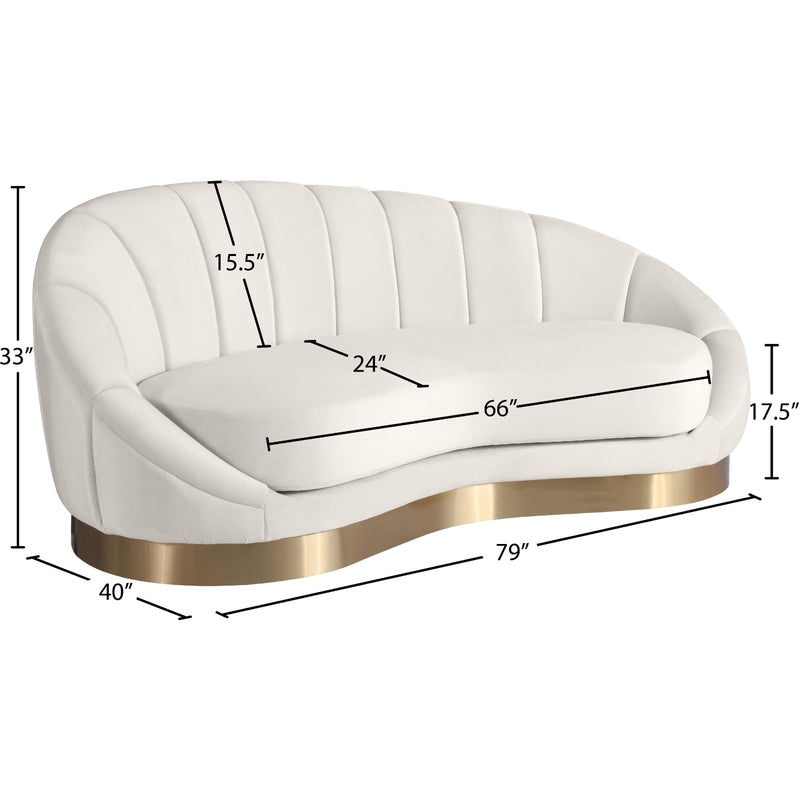 Meridian Shelly Cream Velvet Chaise IMAGE 8