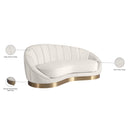 Meridian Shelly Cream Velvet Chaise IMAGE 9