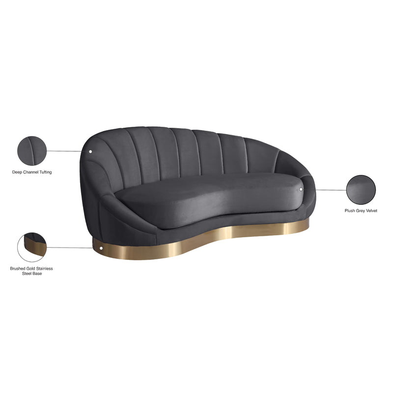 Meridian Shelly Grey Velvet Chaise IMAGE 9