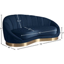 Meridian Shelly Navy Velvet Chaise IMAGE 8