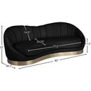 Meridian Shelly Black Velvet Sofa IMAGE 8