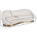 Meridian Shelly Cream Velvet Sofa IMAGE 8